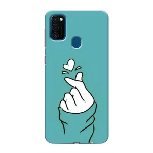 Чохол (Знак сердечка) для Samsung Galaxy M31 (Сердечко на бірюзовому)