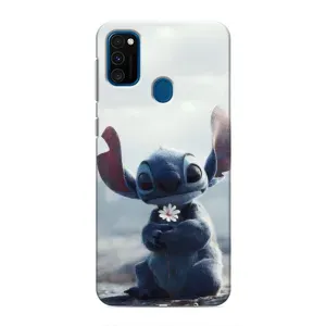 Чехол с рисунком Стич для Samsung Galaxy M31 (Стич с цветочком)