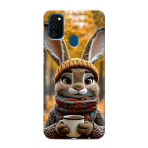 Друкований чохол 'Звірята з кавою' для Samsung Galaxy M31 (Зайчик з кавою)