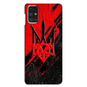 Чехлы УПА (Красно-Чёрный) на Samsung Galaxy M31s (Герб в цвете УПА)
