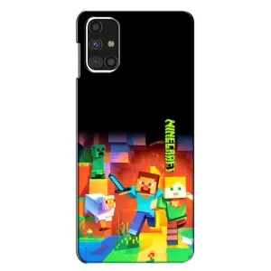 Чехлы для Samsung Galaxy M31s (Персонажи Майн Крафт) (Герой Майнкрафт)