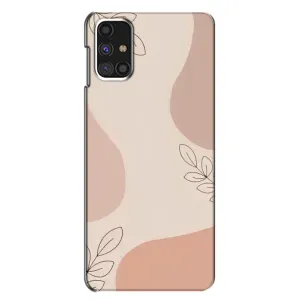 Чехол цветочный дизайн для Samsung Galaxy M31s (Коричневый фон)
