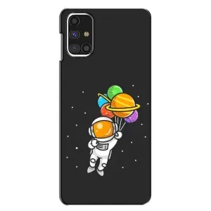 Силиконовый Чехол с принтом "Космонавты" на Samsung Galaxy M31s (Космонавт с шариками)