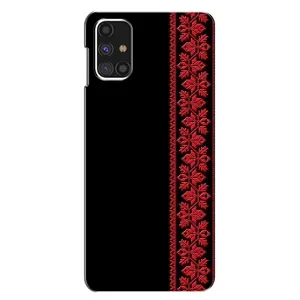 Силиконовый Чехол на Samsung Galaxy M31s (Красная Вышиванка)