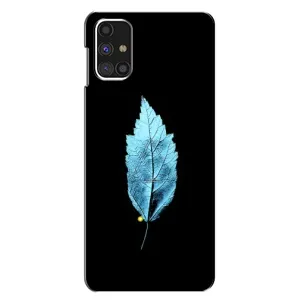Чехол с картинками на черном фоне для Samsung Galaxy M31s (Листочек)