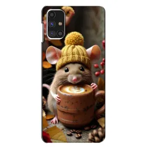Друкований чохол 'Звірята з кавою' для Samsung Galaxy M31s (Мишка з кавою)