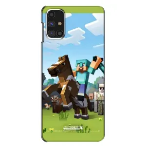 Чехлы для Samsung Galaxy M31s (Персонажи Майн Крафт) (На коне)