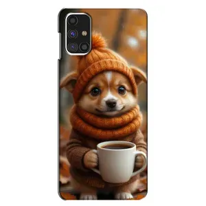 Друкований чохол 'Звірята з кавою' для Samsung Galaxy M31s (Песик з кавою)