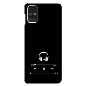 Чехол с картинками на черном фоне для Samsung Galaxy M31s (Плеер)