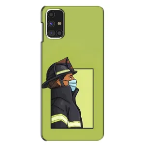 Силиконовый бампер (Работники) на Samsung Galaxy M31s (Пожарник)
