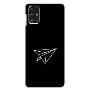 Чехол с картинками на черном фоне для Samsung Galaxy M31s (Самолетик)