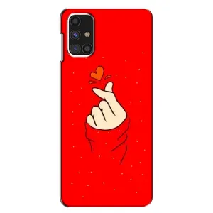 Чехлы (Знак сердечка) на Samsung Galaxy M31s (Сердце на красном)