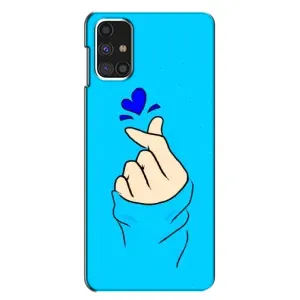 Чехлы (Знак сердечка) на Samsung Galaxy M31s (Сердце на синем)