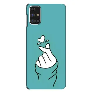 Чехлы (Знак сердечка) на Samsung Galaxy M31s (Сердечко на бирюзовом)
