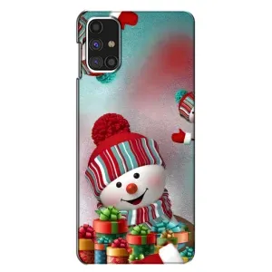 Чехлы на Новый Год Samsung Galaxy M31s (Снеговик в шапке)