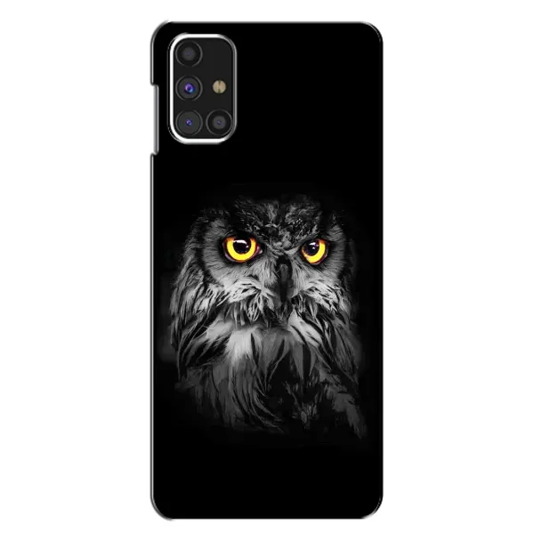Чехол с рисунком «Сова на чёрном» для Samsung Galaxy M31s Чехол с рисунком «Сова на чёрном» для Samsung Galaxy M31s