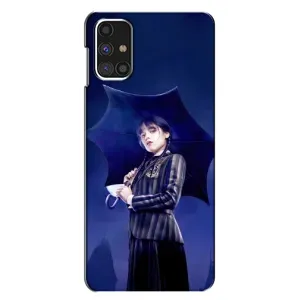 Чехлы с принтом Уэнсдей на Samsung Galaxy M31s (Уэнсдей с зонтом)