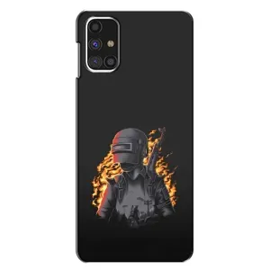 Силиконовый чехол с картинкой "Герой Pubg" на Samsung Galaxy M31s (В огне)
