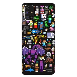 Чехол майнкрафт для Samsung Galaxy M31s (Все персонажи)