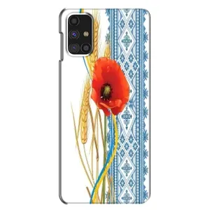Силиконовый Чехол на Samsung Galaxy M31s с картинкой Вышиванки (Вышиванка с цветком)