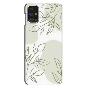 Чехол цветочный дизайн для Samsung Galaxy M31s (Зелёный дизайн)