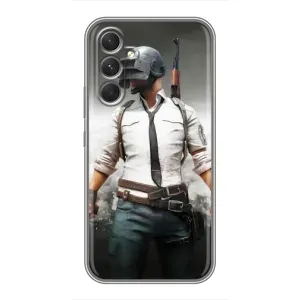 Силиконовый чехол с картинкой "Герой Pubg" на Samsung Galaxy M32 5g (Пабг)