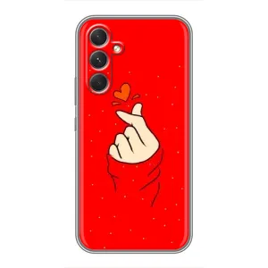 Чехлы (Знак сердечка) на Samsung Galaxy M32 5g (Сердце на красном)