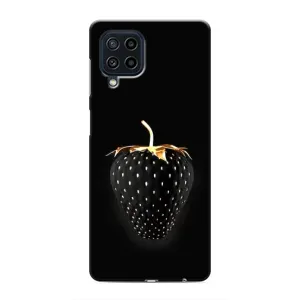 Чехол с изображением вкусной еды для Samsung Galaxy M32 (Чёрная клубника)