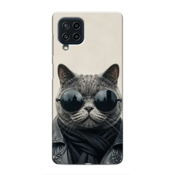 Чехол с рисунком «Модный кот» для Samsung Galaxy M32 Чехол с рисунком «Модный кот» для Samsung Galaxy M32