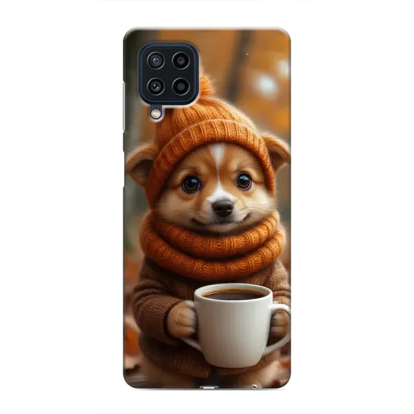 Чехол с рисунком «Собачка с кофе» для Samsung Galaxy M32 Чехол с рисунком «Собачка с кофе» для Samsung Galaxy M32