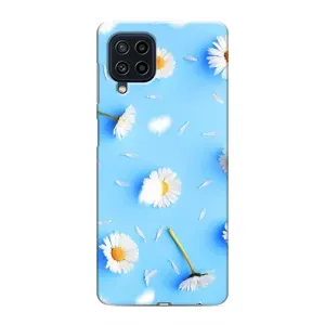Чохол з Квітами для Samsung Galaxy M32 (ромашки на блакитному)
