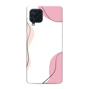 Чохол квітковий дизайн для Samsung Galaxy M32 (Рожевий фон)