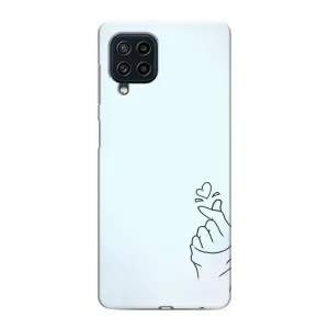 Чехлы (Знак сердечка) на Samsung Galaxy M32 (Сердце на голубом)
