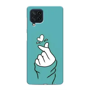 Чехлы (Знак сердечка) на Samsung Galaxy M32 (Сердечко на бирюзовом)
