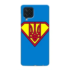 Чохол з картинкою (Патріотичний ГЕРБ) на Samsung Galaxy M32 (Герб - супер герой)