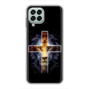 Чехлы для Самсунг Галакси М33 5джи (Крест Иисуса) (Иисус Лев)