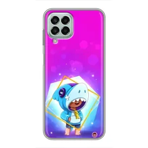 Чехол Бравл Старс для Samsung Galaxy M33 (5G) (M336B) (Леон в костюме Акулы)