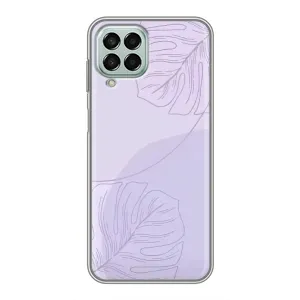 Чехол цветочный дизайн для Samsung Galaxy M33 (5G) (M336B) (Монстера фиолетовая)