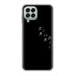 Чехол с картинками на черном фоне для Samsung Galaxy M33 (5G) (M336B) (Ноты)