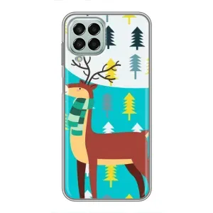Силиконовый бампер с картинкой животных для Samsung Galaxy M33 (5G) (M336B) (Олень с шарфом)