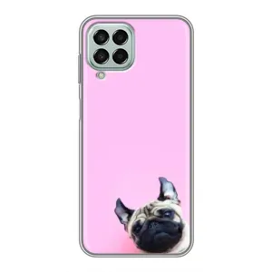 Бампер для Samsung Galaxy M33 (5G) (M336B) с картинкой "Песики" (Собака на розовом)