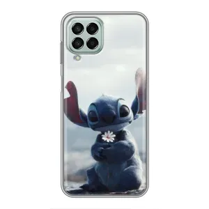Чехол с рисунком Стич для Samsung Galaxy M33 (5G) (M336B) (Стич с цветочком)