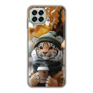 Печатный чехол «Зверята с кофе» для Samsung Galaxy M33 (5G) (M336B) (Тигр с кофе)