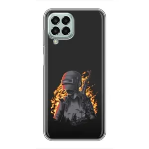 Силиконовый чехол с картинкой "Герой Pubg" на Samsung Galaxy M33 (5G) (M336B) (В огне)