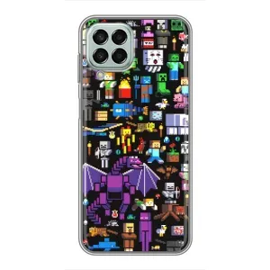 Чехол майнкрафт для Samsung Galaxy M33 (5G) (M336B) (Все персонажи)