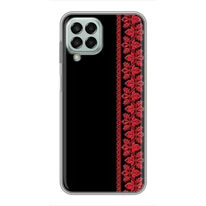 Силиконовый Чехол на Samsung Galaxy M33 (5G) (M336B) с картинкой Вышиванки (Вышиванка на черном)