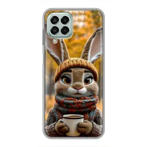Печатный чехол «Зверята с кофе» для Samsung Galaxy M33 (5G) (M336B) (Зайчик с кофе)