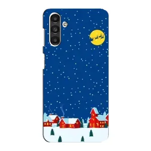 Силиконовый бампер на рождество для Samsung Galaxy M34 (5G) (Город в снегу)