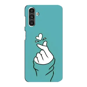 Чехлы (Знак сердечка) на Samsung Galaxy M34 (5G) (Сердечко на бирюзовом)