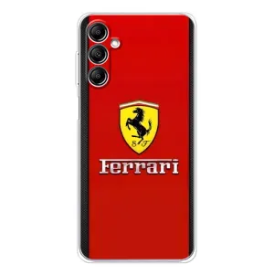 Силиконовый бампер с картинкой машины на Samsung Galaxy M35 5G (Ferrari Logo)